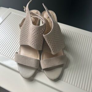 Cream Minimalist Perforated Sandals